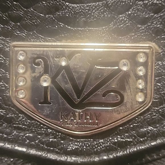 Kathy Van Zeeland black PVC purse - Picture 2 of 9